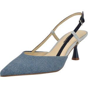 Nine West Womens Blue Denim Pointed Closed Toe Ankle Buckle Rhonda Pumps